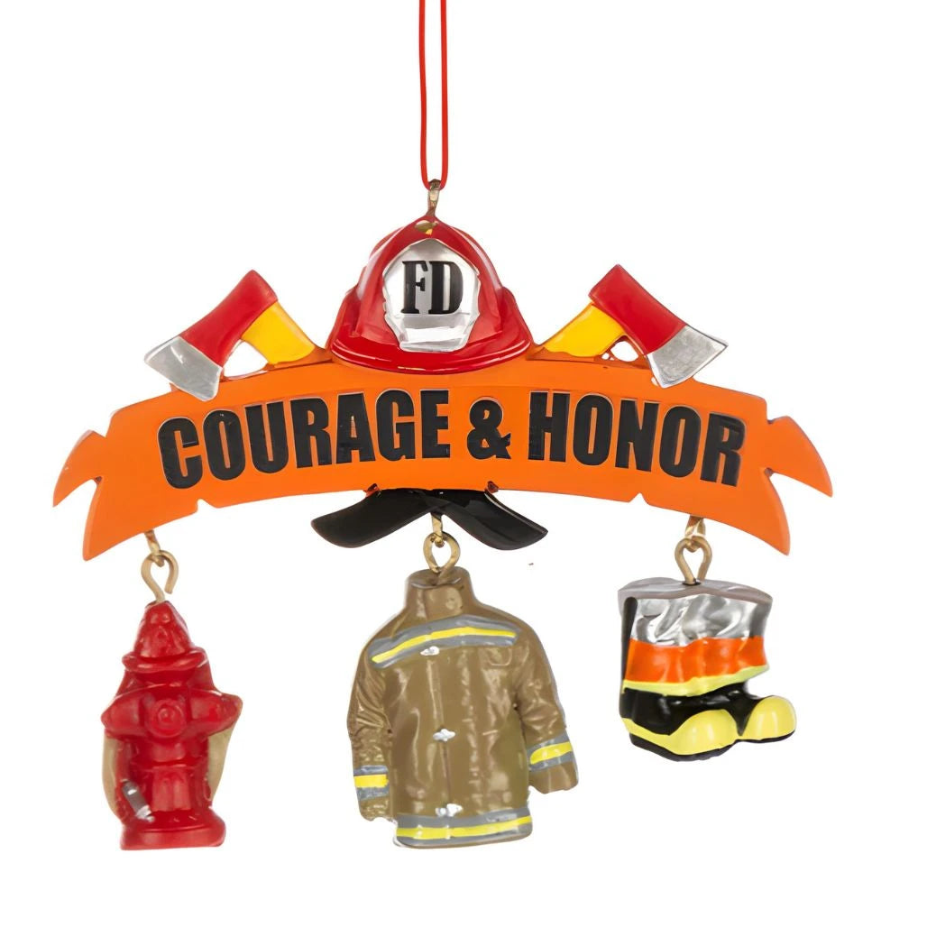 Courage and Honor Fireman Ornament