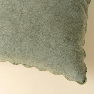 Scalloped Edge Pillow 20x20 - Sage Green