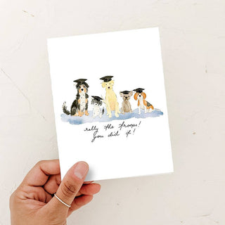 Grad Pawty Graduation card - Dog Lover: White