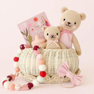 Cuddle + Kind Baby Honey Bear Blush Bow