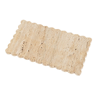 Travertine Rectangular Scallop Tray