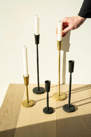 Luna Forged Candlestick Black - Small