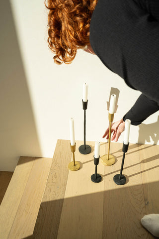 Luna Forged Candlestick Gold - Large