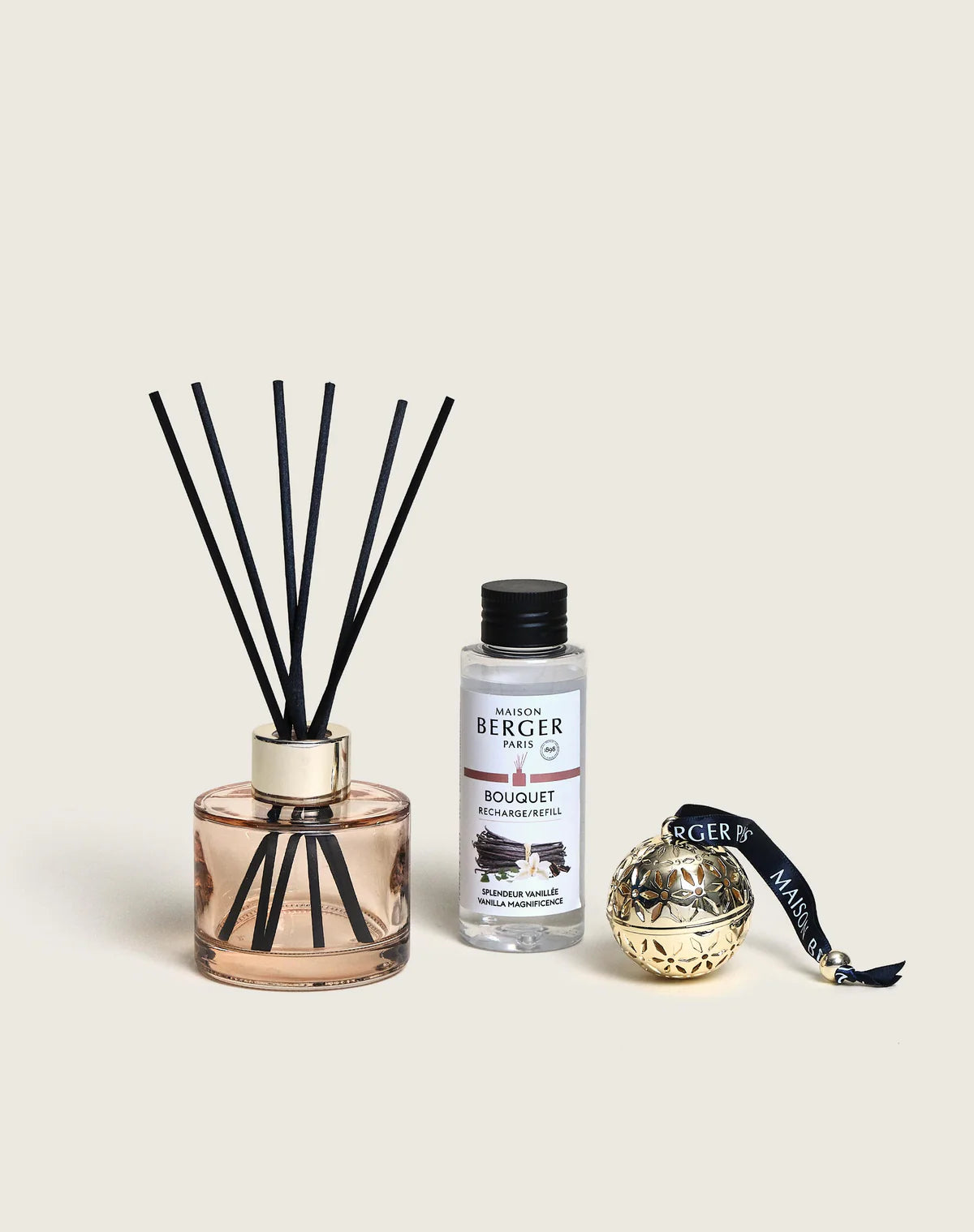 Maison Berger Pomelis Mini Reed Diffuser & Scented Ceramic Gift Set with Vanilla Magnificence