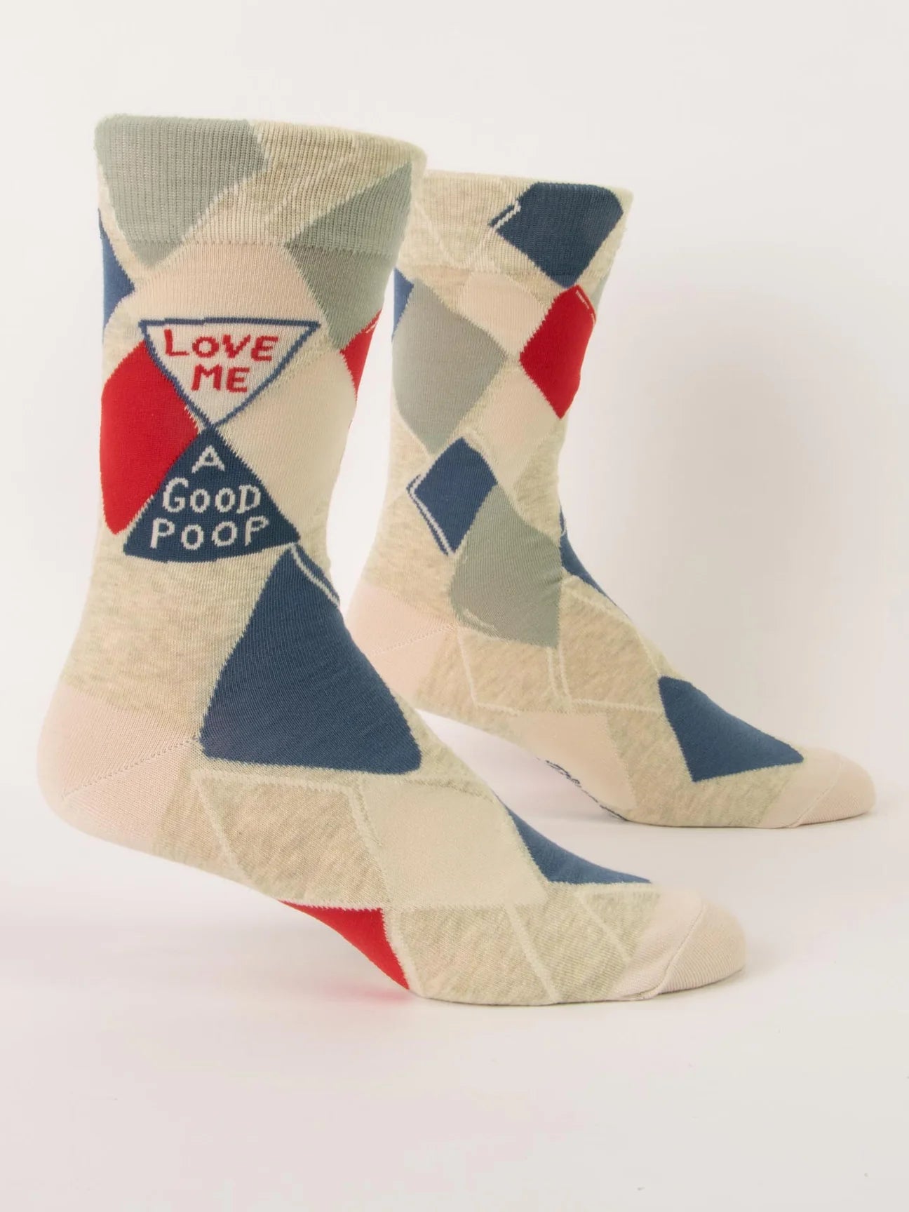 Blue Q Men's Love Me A Good Poop Crew Socks
