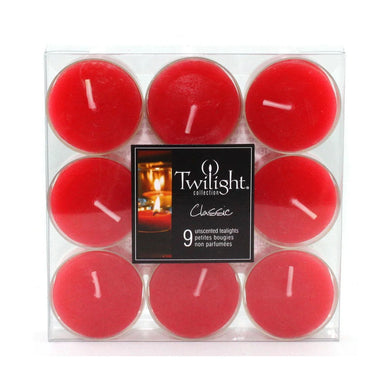 Twilight Wax Unscented Tealight Candles - 9 Pack - Red