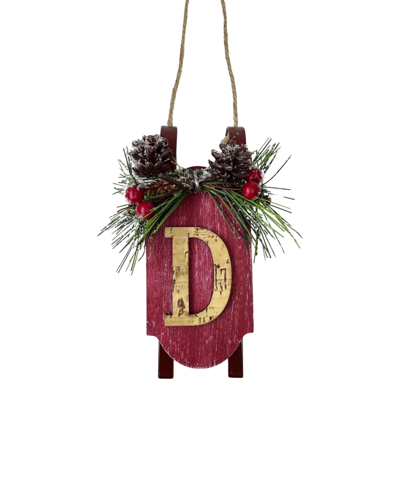 Monogram Sled Ornament