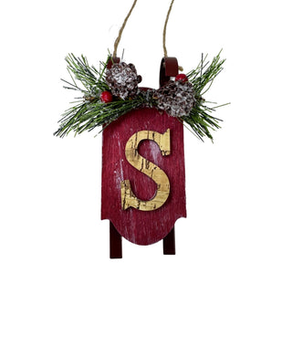 Monogram Sled Ornament