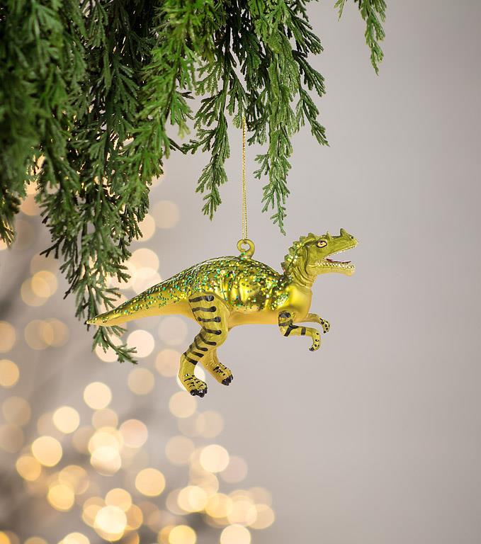 Green T-Rex Glass Ornament