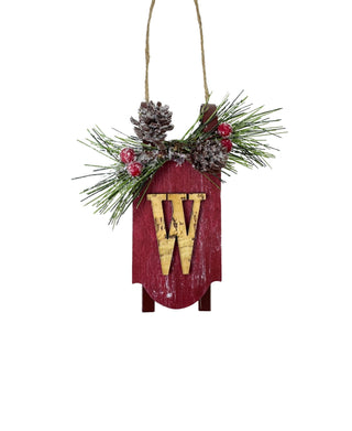 Monogram Sled Ornament