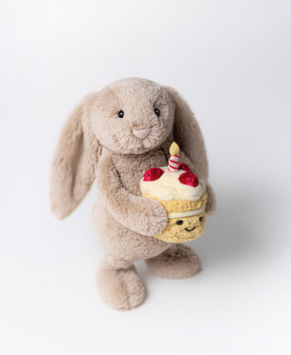 Jellycat Bashful Beige Bunny 'Birthday'