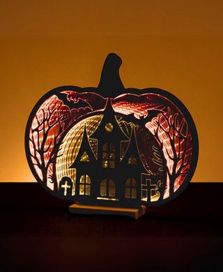 Pumpkin with Bats Halloween Infinity Light