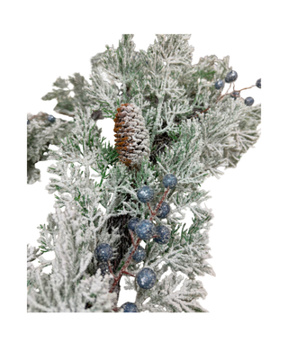 Flocked Pine With Berries Garland