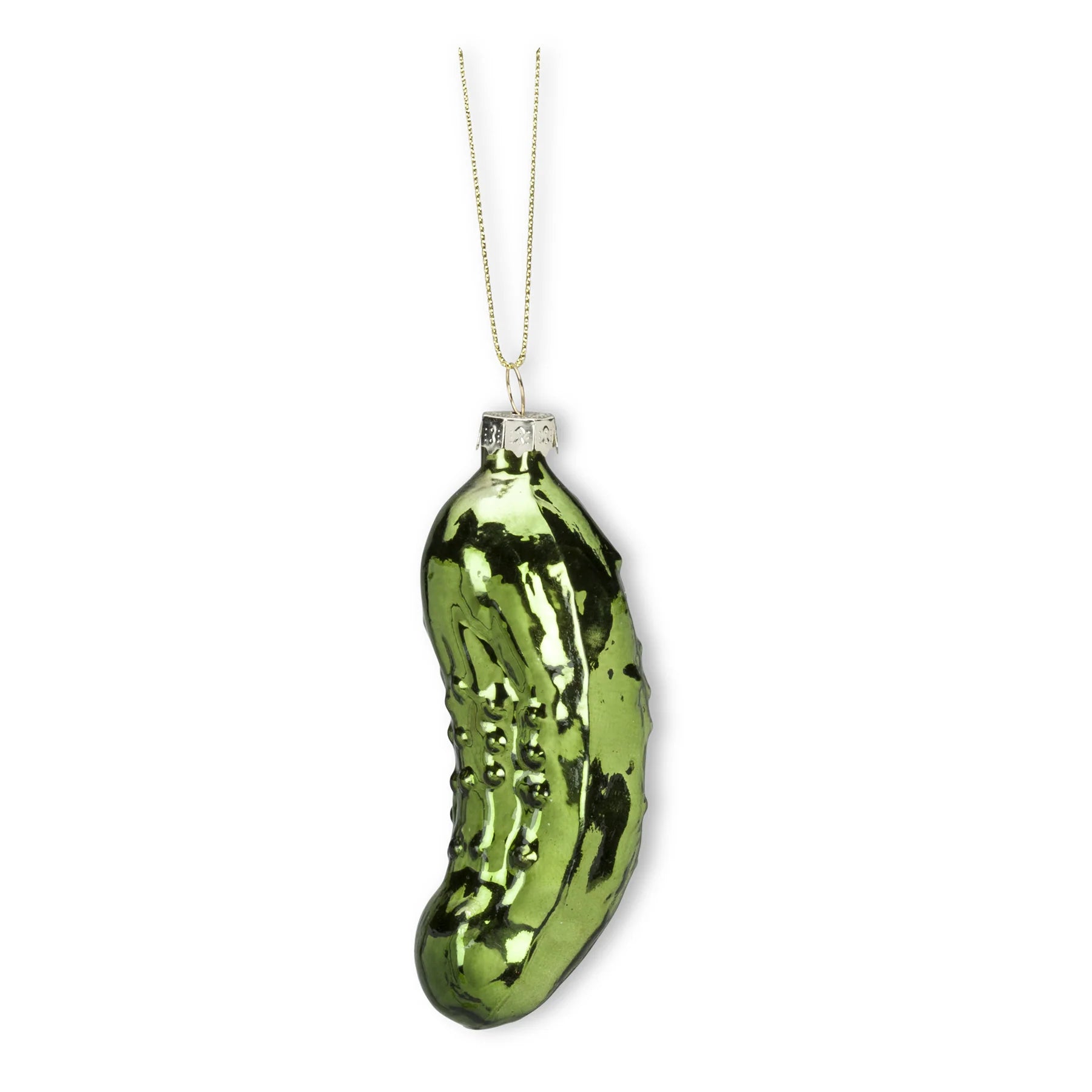 Green Dill Pickle Glass Ornament