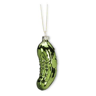 Green Dill Pickle Glass Ornament