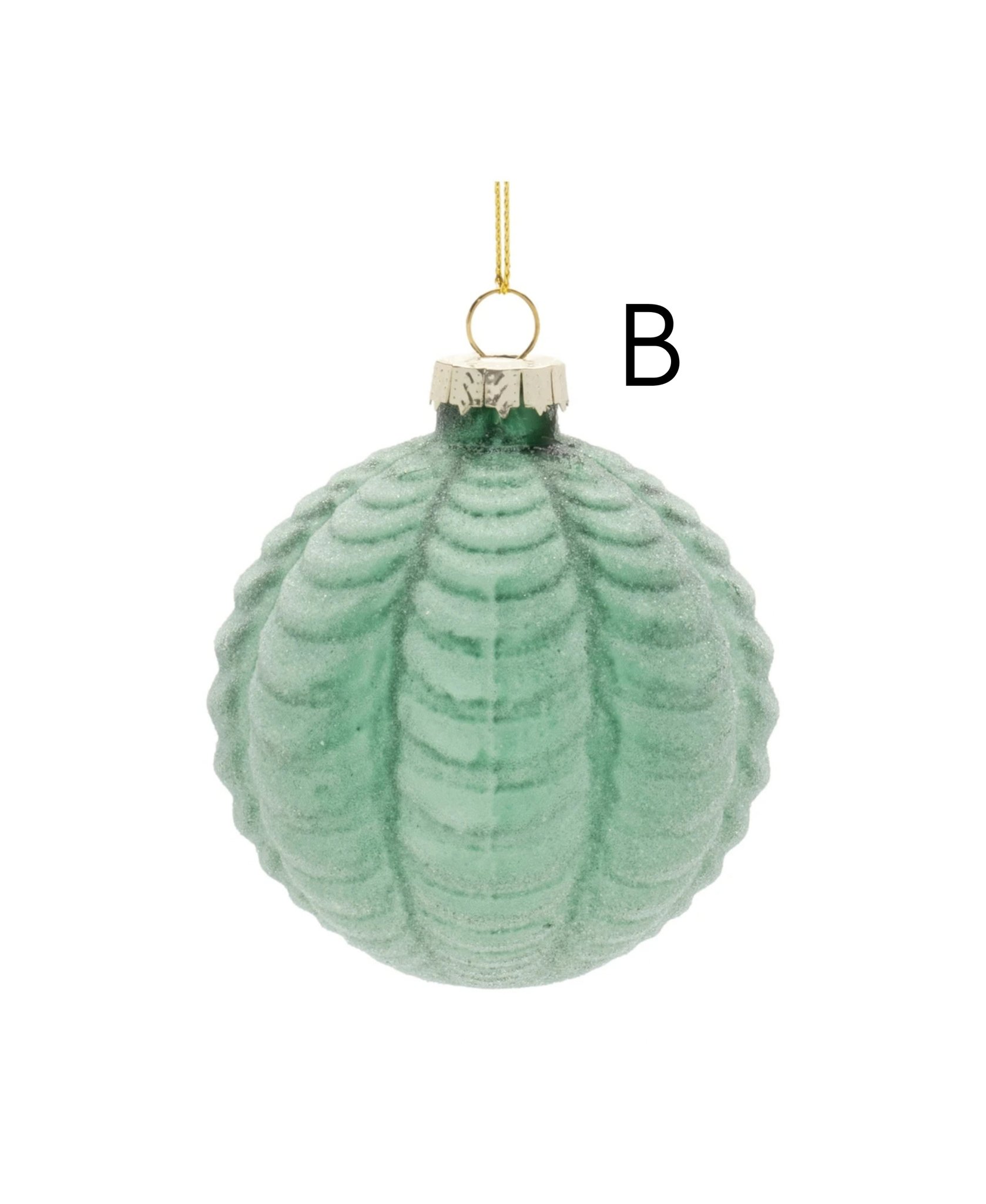 Frosted Green Glass Ornaments
