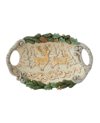 Jim Shore White Woodland Decorative Tray