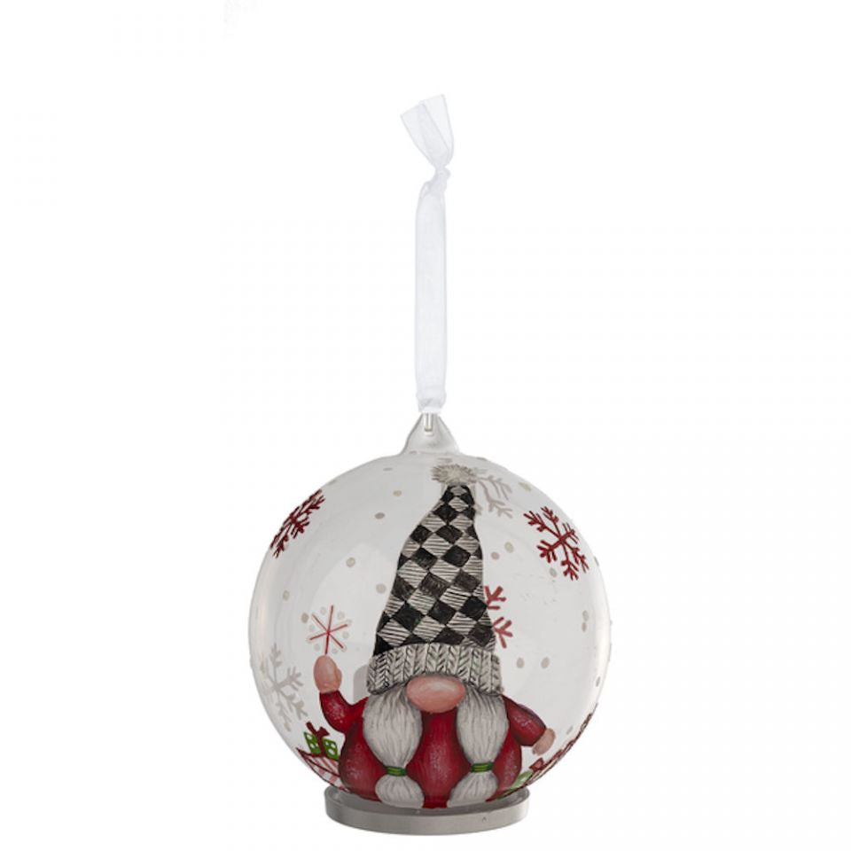 LED Glass Gnome Ornaments