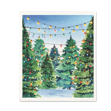 Christmas Tree Lot Swedish Dishcloth