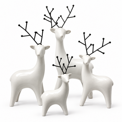 Ceramic White Glazed Deer