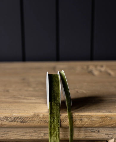 Luxe B Co. Sage Green Velvet Ribbon Medium