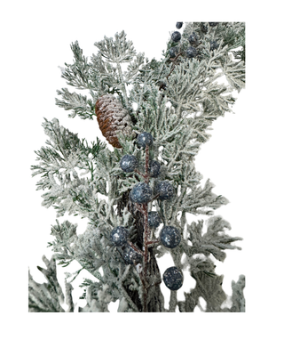 Flocked Pine With Berries Garland