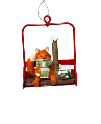 Ski Lift Monogram Ornament - L