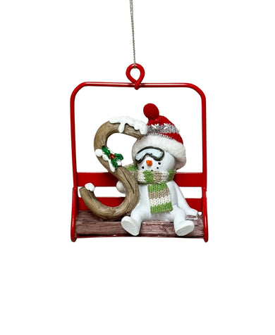 Ski Lift Monogram Ornament - S