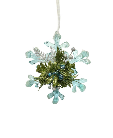 Kissing Krystals Winter Ice Snowflake Ornament