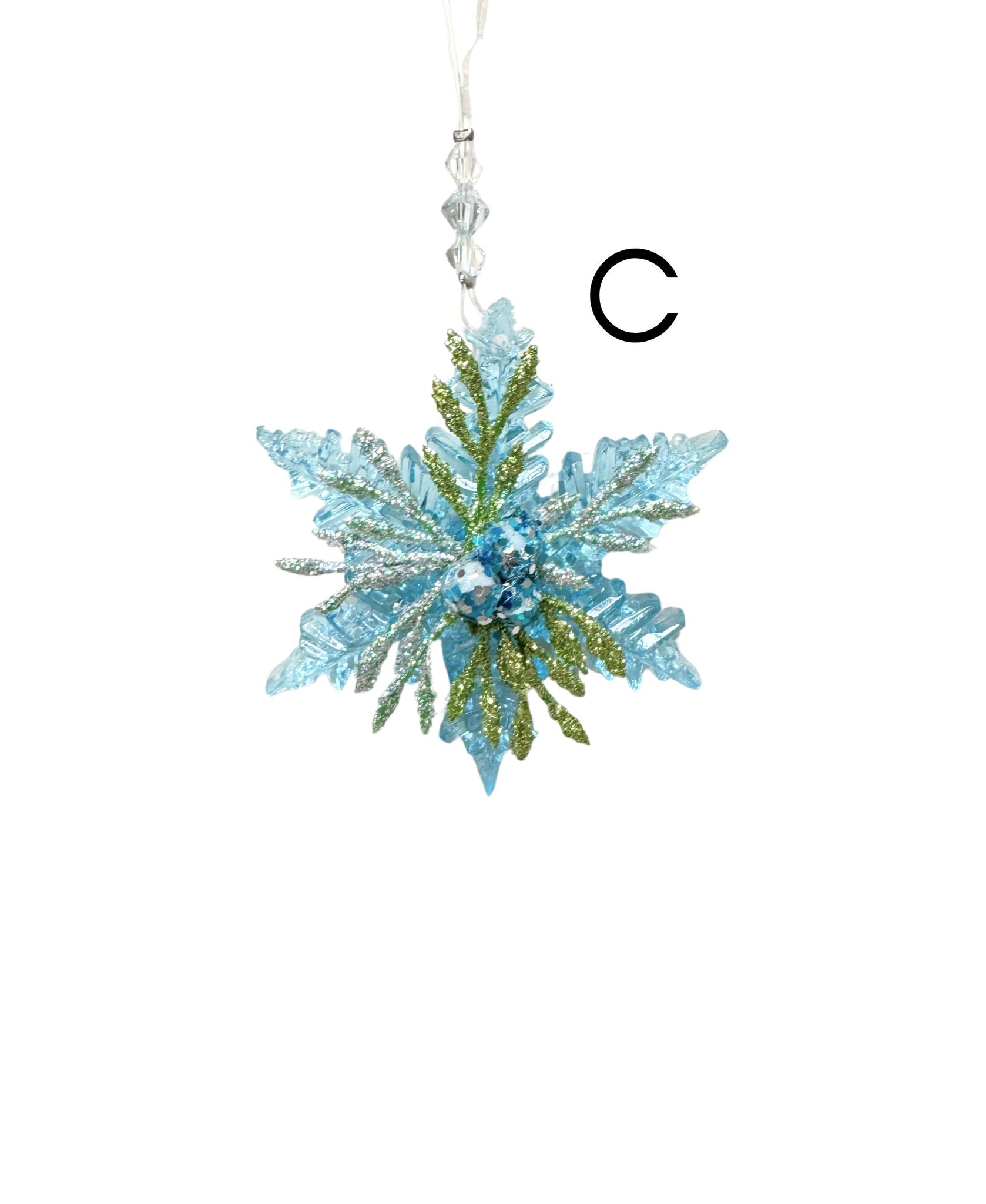 Teeny Winter Ice Snowflake Ornaments
