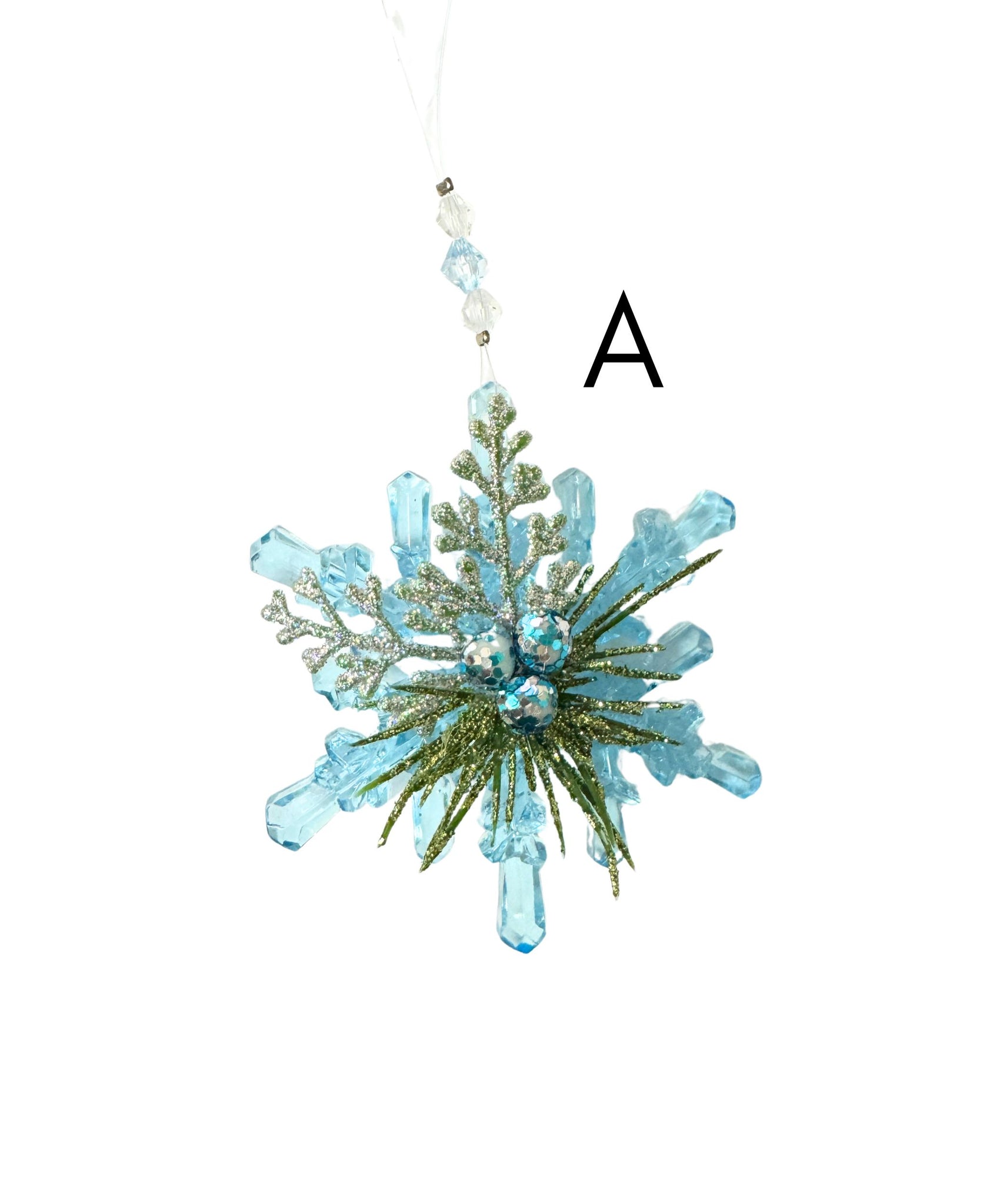 Teeny Winter Ice Snowflake Ornaments