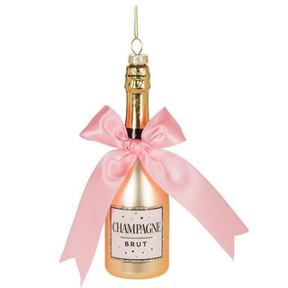 Champagne Bottle with Bow Ornament by Abbott Collection
