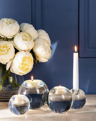 Small Ball Taper Candle Holder - Clear