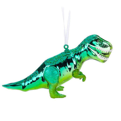 Green Dinosaur Glass Ornament