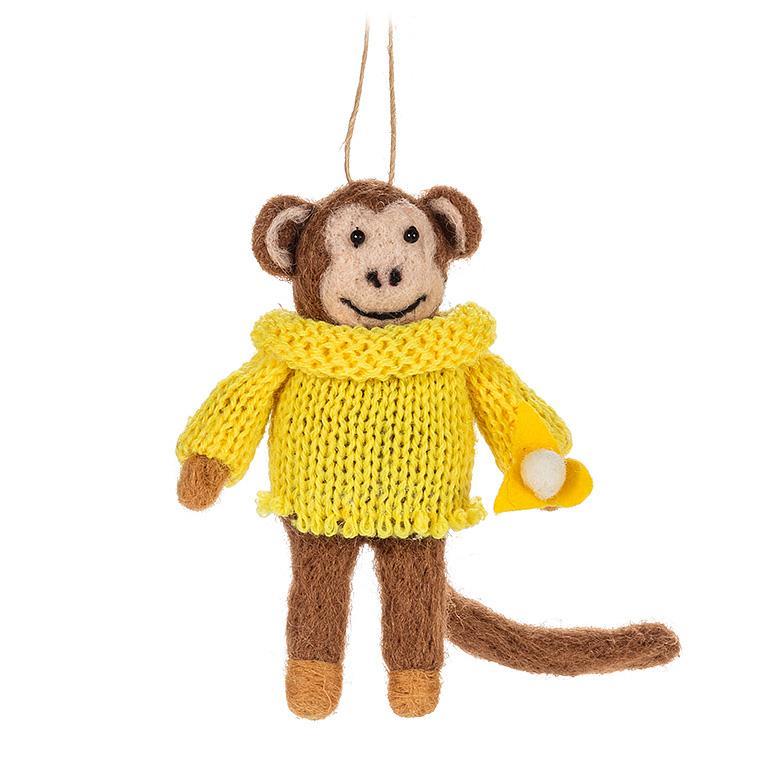 Monkey with Banana Ornament