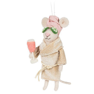 Spa Mouse with Cucumbers Ornament