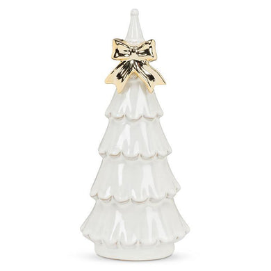 Large Snowy Tree with Gold Bow by Abbott Collection