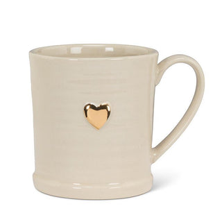 Rimmed Mug With Gold Heart
