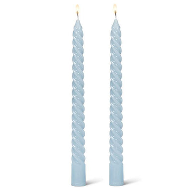 Tight Spiral Taper Candles Pale Blue - 2/Pk