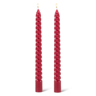 Tight Spiral Taper Candles Red - 2/Pk