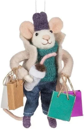 Shopping Mouse Ornament