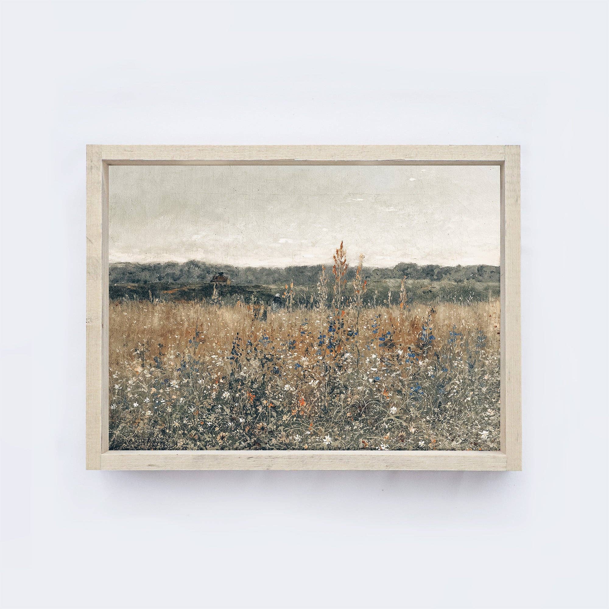 Vintage Wildflowers Print Framed Wall Art