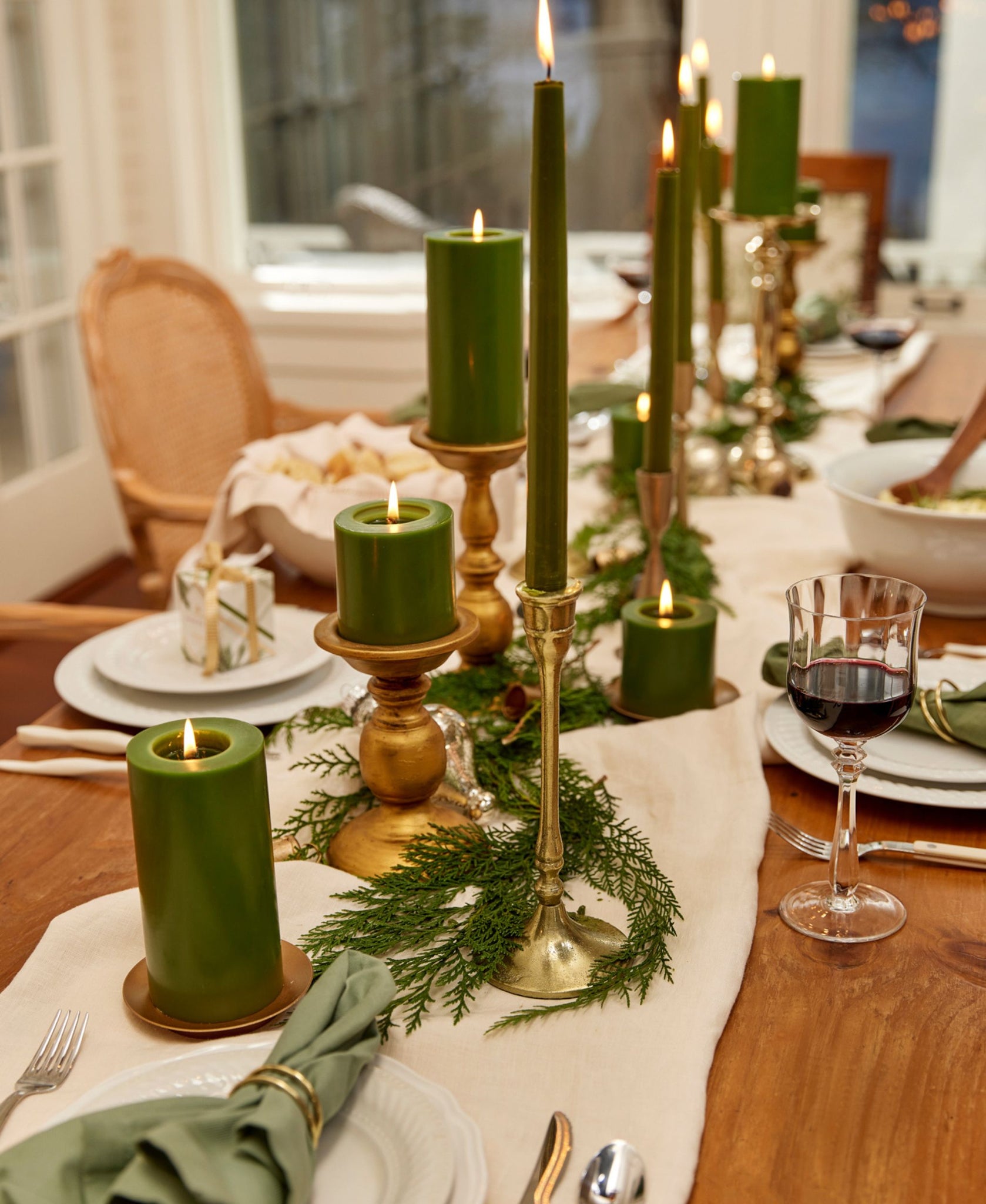 Thymes Frasier Fir Pillar Candle Small