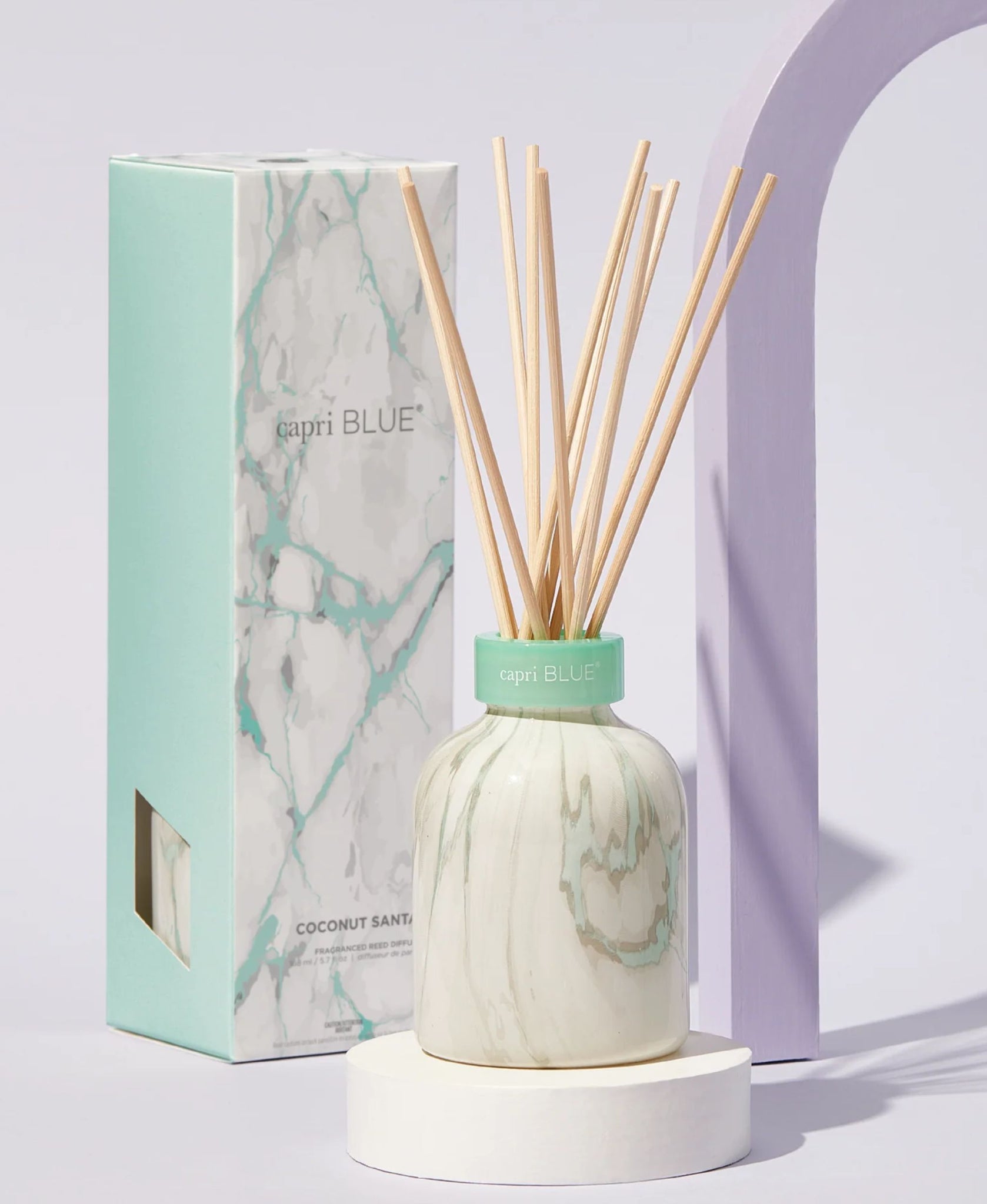 Capri Blue Coconut Santal Modern Marble Petite Reed Diffuser