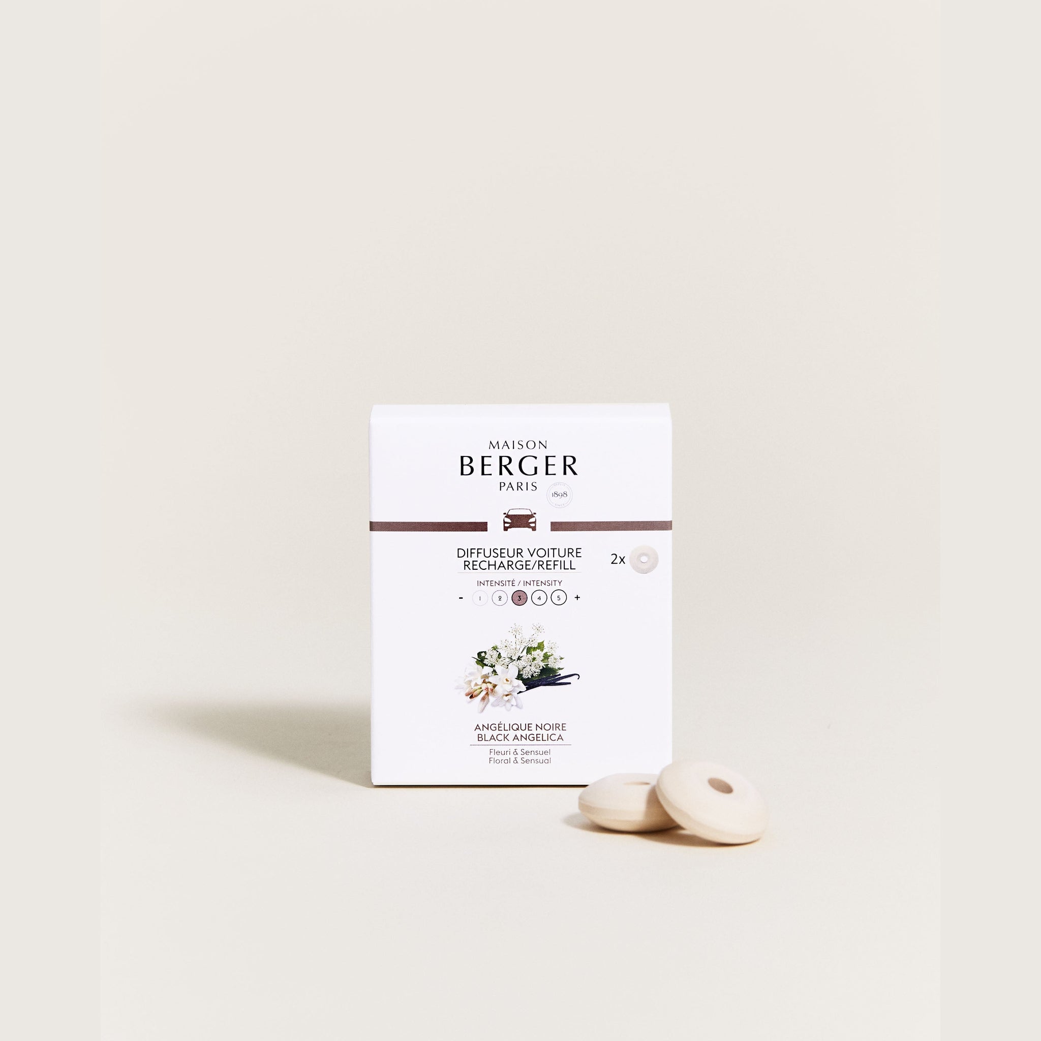 Maison Berger Black Angelica Car Diffuser Refill 2-Pack