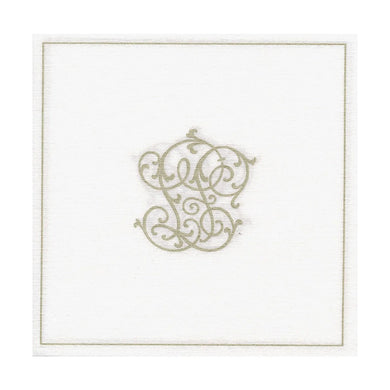 Paviot Chiffres Argent Cockail Napkin