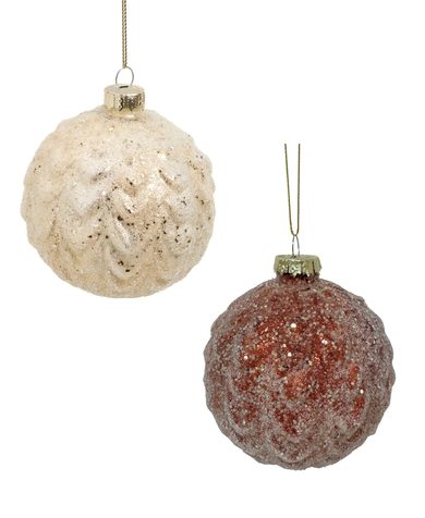 Frosted Glass Ball Ornament