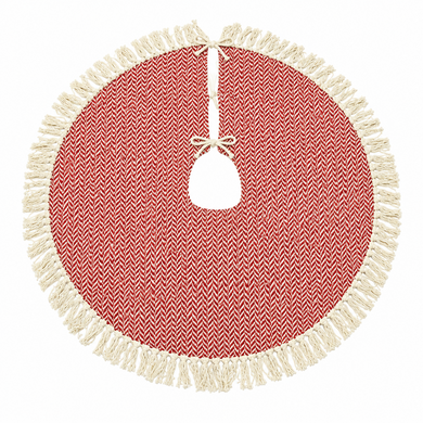 Red And Natural Woven Tree Skirt