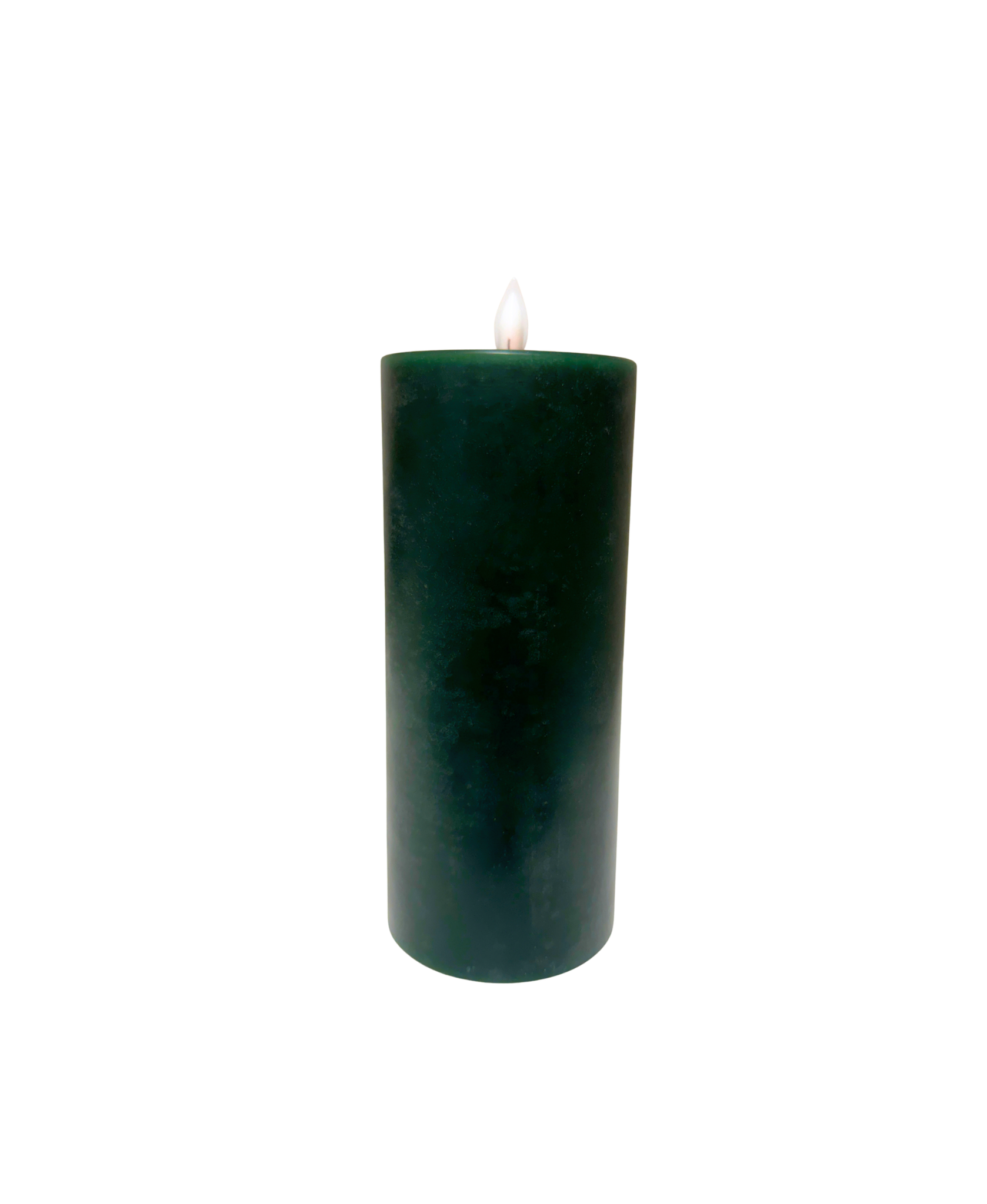 Green LED Wax Pillar Candle