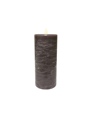 Grey Textured LED Wax Pillar Candle - 7